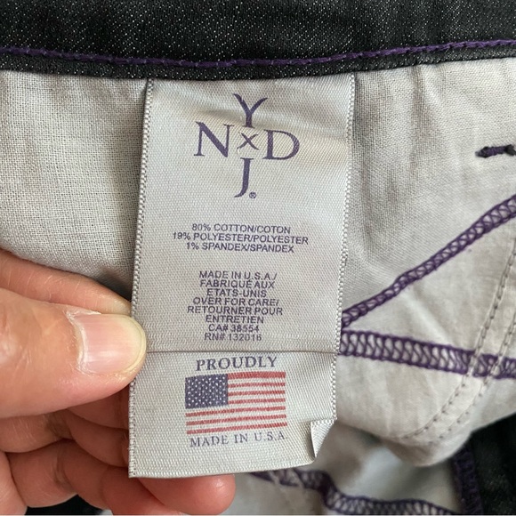 NYDJ Lift Tuck Technology Studded Rhinestones Bootcut Jeans Women’s Size 8 Black - Picture 6 of 14